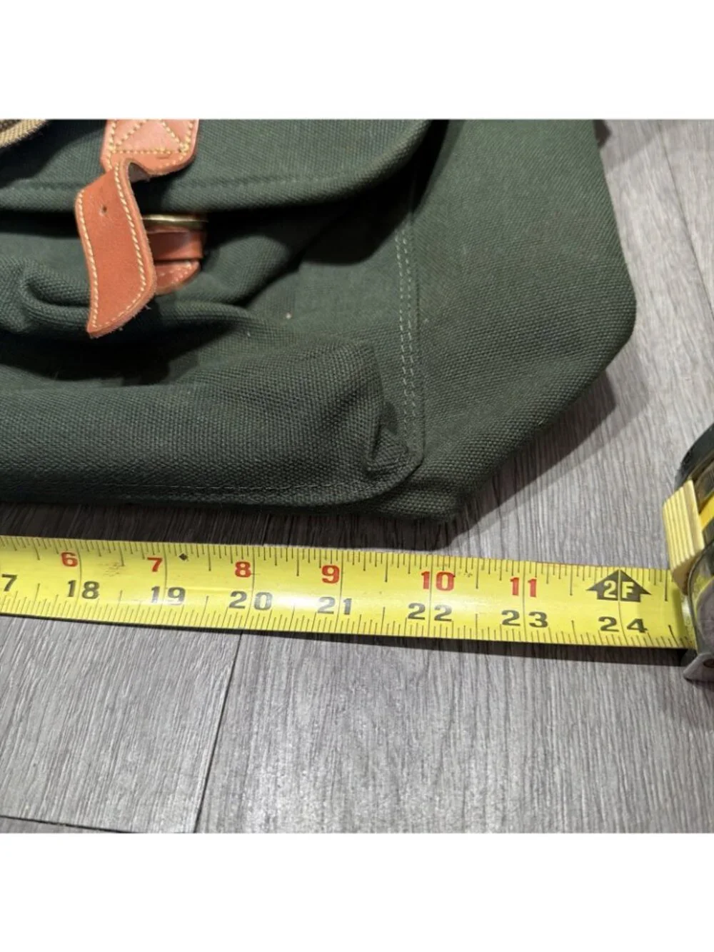 Tumi Dakota Duffel Bag Green Canvas Leather Weekender Pack Vintage Carry On